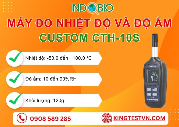 Máy đo nhiệt độ và độ ẩm Custom CTH-10S